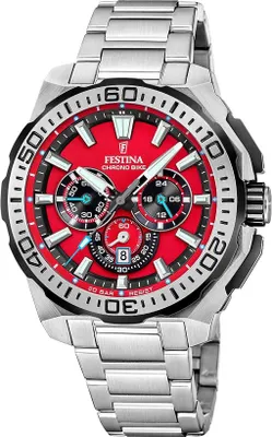 Produktbild von Festina Herren-Uhr Chrono Bike Analog Quarz Edelstahl-Armband F20724/5
