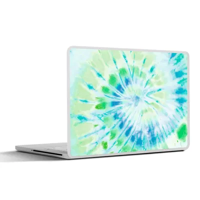 Produktbild von MuchoWow® Laptop Aufkleber Sticker Cover Krawattenfärbung - Grün - Blau 30x22 cm - Laptop-Sticker