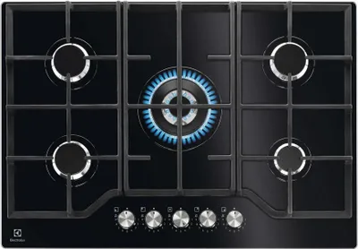 Image de Electrolux KGG75362K, Noir, Intégré, 74 cm, Gaz, 5 brûleurs