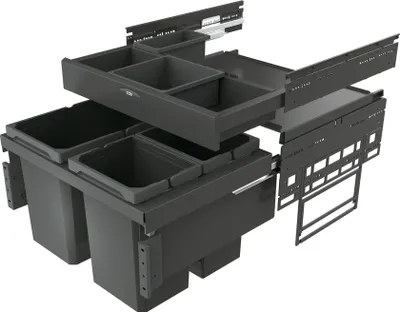 Immagine prodotto di Cestino Naber Cox® Base 360 S/600-3 con base, antracite, senza coperchio H 460mm 8013374
