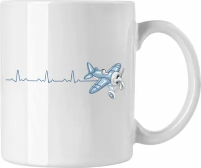 Produktbild von Trendation - Pilot Tasse Herzschlag Geschenk Bester pilot (Weiß)