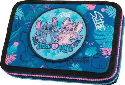 Image de McNeill trousse à crayons Jumper Pencil Case with Two Compartments Disney Stitch bleu