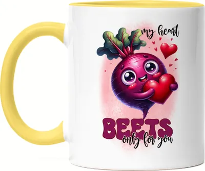 Produktbild von My Heart Beets Only for You Süße Tasse Gelb für Rote-Bete Fans Romantisches Geschenk Valentinstag