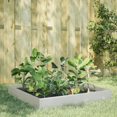 Image de Maison Exclusive - Potager surélevé 100 x 100 x 26 cm en acier inoxydable