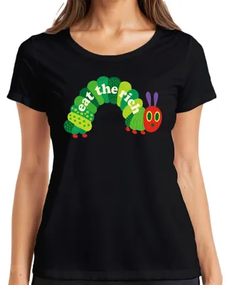Immagine prodotto di Maglietta da donna, colore nero, taglia XXL, con scritta "Eat The Rich Raupe Hungrig Nimmersatt Parodie Statement Sarkasmus"