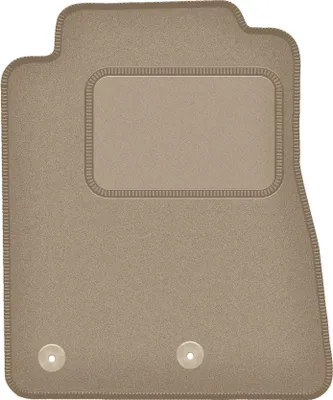 Produktbild von Fahrerfußmatte Velours beige passend für Ford Mustang MK5 FL (2011-2014, Coupe) – mit Befestigungen – passgenau