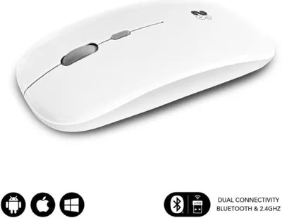 Immagine prodotto di SUBBLIM SUBMO-DFLAT21 Mouse Ambidestro RF Wireless Bluetooth USB Type-A Ottico 1600 DPI Bianco
