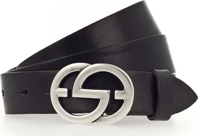 Produktbild von Vanzetti Leder Gürtel Full Leather Buckel Belt W75 Black schwarz