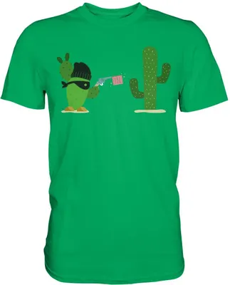 Produktbild von Kaktus Gangster T-Shirt Kakteen Sukkulenten Humor – Kelly Green / 3XL