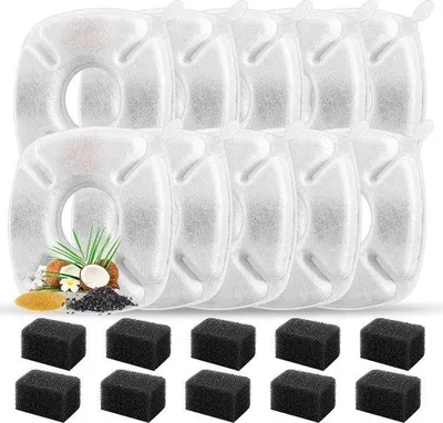 Produktbild von Ersatzfilter für Katzenbrunnen - 20 Stück - Ersatzfilter für Wasserbrunnen - 10 Stück - Ersatzfilter für Filterkugeln - für Tierspender - für 2,8 Liter-Wasserbrunnen