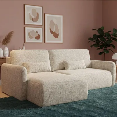 Produktbild von Pagno - Ecksofa mit Schlaffunktion, 207x148 cm Beige, mit Stauraum
