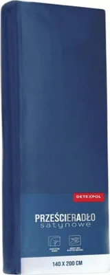 Produktbild von Satin Spannbettlaken 180x200 Mikrofaser Marineblau