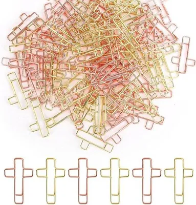 Zdjęcie produktu dla Kreuzformige Paperclips - 100 Stück - Christliche Studienaccessoires für Frauen und Männer - Weihnachtsgeschenk