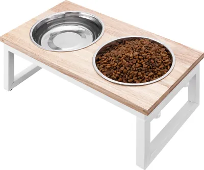 Produktbild von Navaris Futterstation Hund erhöht - 800 ml - Hundenapf  Napfset Metall - Hundenapf erhöht für Wasser und Futter - Mikrowellen- und Spülmaschinenfest -