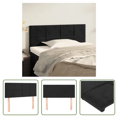 Produktbild von The Living Store Kopfteil Schwarz 100x5x78/88 cm Samt