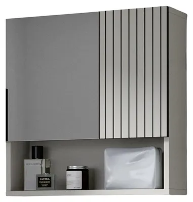 Produktbild von Badezimmer Spiegelschrank "Livia" in Kaschmir Badschrank mit Spiegel 54 cm