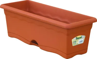 Image de Jardinière Terracotta 50x20cm Design Intégré Avec Soucoupe - Plastiken