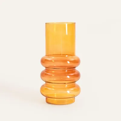 Zdjęcie produktu dla HOMLA Wazon CIRCLE szklany miodowe ombre 11x26 cm
