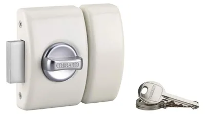 Produktbild von THIRARD - Knaufschloss Design 5 für Haustür, Zylinder 50 mm, Stahl, 3 Schlüssel, weiß