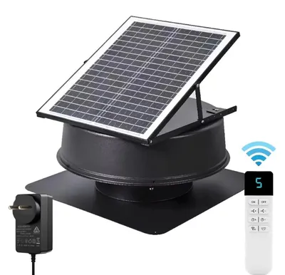 Produktbild von Industrieller Dachventilator - Axiallüfter DC 42 W - Hochgeschwindigkeits Abluftventilator - Dachboden/Klimaanlagen Belüftung - 220 V - Schwarz