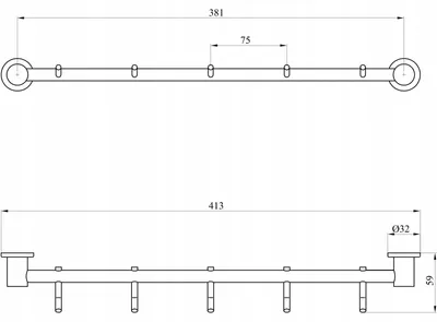 Imagen del producto de Andex Sanibella 513B: Percha blanca brillante con 5 ganchos