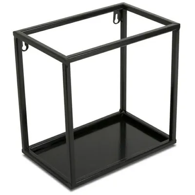 Produktbild von Wandregal, Hängeregal Metall Aufhängen, Rechteckig, Loft, Schwarz, 24 cm