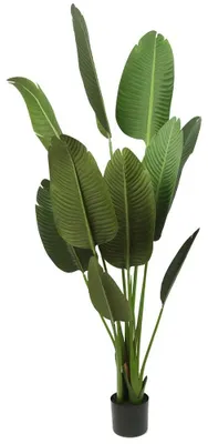 Produktbild von Kunstpflanze Palme - Künstliche tropische Palme im Topf - 160 cm hoch - Indoor und Outdoor Deko - Wohnzimmer Büro Garten - Grün