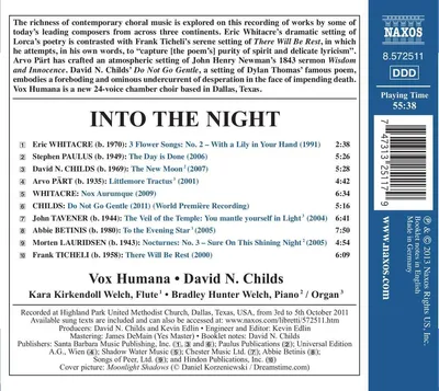 Produktbild von Childs, D: Into the Night-Contemporary Choral Music