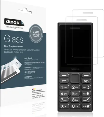 Produktbild von 2x Schutzfolie für Nokia 105 2024 matt - Anti-Shock 9H Folie dipos Glass Kunststoffglas