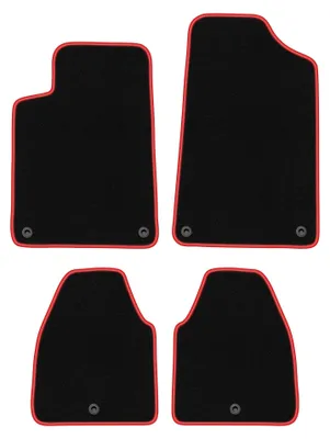 Immagine prodotto di Tappetini in moquette per Peugeot 607 1999-2010 (berlina) – set 4 pezzi, nero/rosso, su misura – Wielganizator CARLUX
