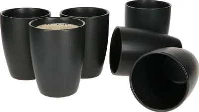 Obrázek produktu pro Mambocat Leopard Lampart Nero 6 ks. Sada hrnků na kávu černá I 300 ml I bez plechu