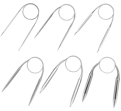 Produktbild von Set mit 6 Rundstricknadeln, 40 cm mit Kabel, 2/3,5/4/5/6/9 mm, Edelstahl