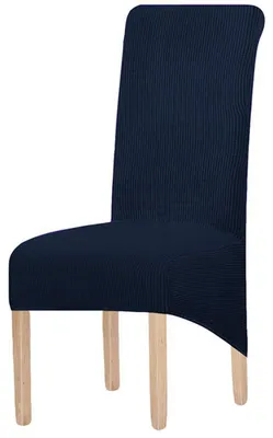Produktbild von Stuhlhussen Stretch 6er Set Marineblau Polyester-Elasthan