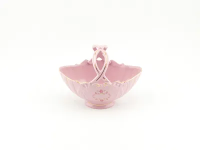 Produktbild von Bonbonkorb 18 cm, rosa Porzellan, Blumen, Leander