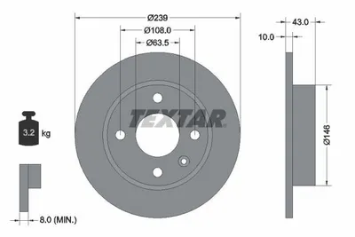 Obrázek produktu pro 2x TEXTAR 92050900 Brzdový kotouč přední nápravy