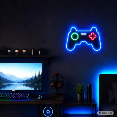Produktbild von Neon LED Wandlampe Controller - USB C - 4,4 W - 41 x 28 x 1,5 cm