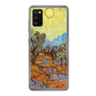 Produktbild von MuchoWow® Handyhülle Schutzhülle Hülle für Samsung Galaxy A41 Olivenbäume mit gelbem Himmel und Sonne - Vincent van Gogh Silikon Softcase Handy Hülle - Mobiltelefon