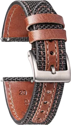 Produktbild von Uhrenarmband Leder mit Nylon, 18mm 20mm 22mm, für die Uhr