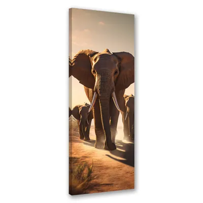 Produktbild von Leinwandbild Wandernde Elefanten 40x120 Feeby Braun bild für die wand bereit zum aufhängen