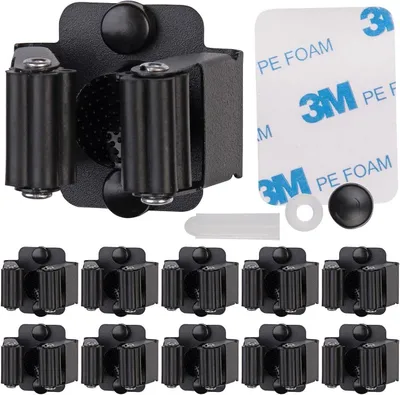 Produktbild von Gerätehalter-Set: 10 Stück für Besen und Gartengeräte aus Edelstahl