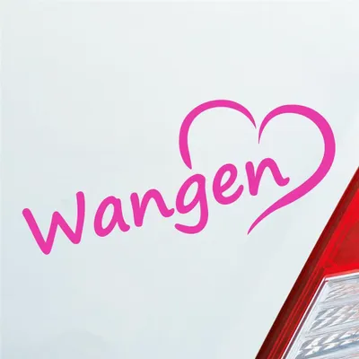 Produktbild von Auto Aufkleber Wangen Herz Stadt City Liebe Love Heimat 18,5x8 cm Pink Sticker Heckscheibenaufkleber