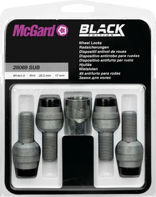 Produktbild von Sphärische Schrauben McGard Kit 4 St. black edition E095 Diebstahlsicherung