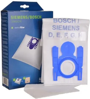 A product box and vacuum cleaner bags.