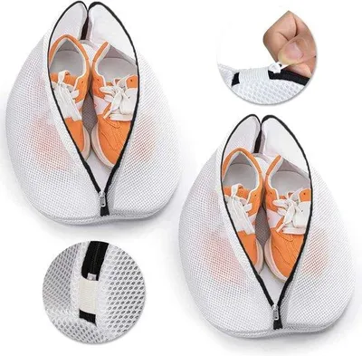 Zdjęcie produktu dla Woreczki do prania – siatki do prania w pralce – do prania butów – trójwarstwowa siatka – 38 x 21 x 23 cm – czarne
