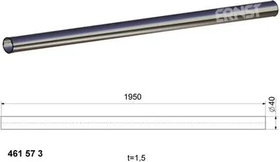 Produktbild von VEGAZ Auspuffrohr Universal Universal-Auspuffrohr UR-475 1,5mm 40mm 2000mm