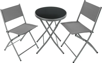 Image de Ensemble table et chaises de jardin DUSSELDORF - gris