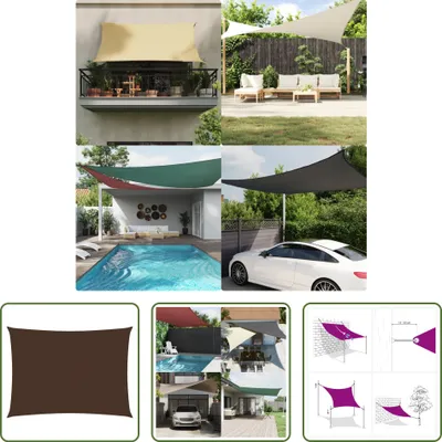 Image de The Living Store Voile d'ombrage Oxford Rectangulaire 2x3,5 m Marron