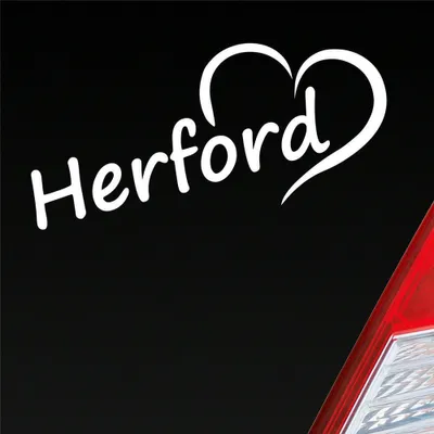 Produktbild von Auto Aufkleber Herford Herz Stadt City Liebe Love Heimat 18x8 cm Weiss Matt Sticker Heckscheibenaufkleber