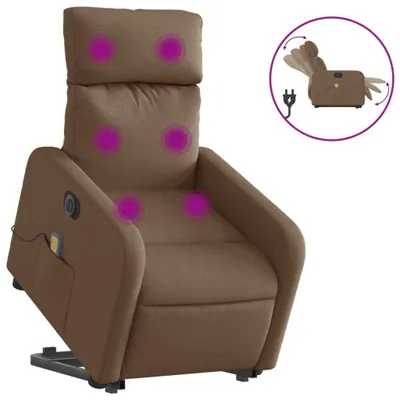 Produktbild von Elektrischer Massagesessel mit Aufstehhilfe Braun Stoff