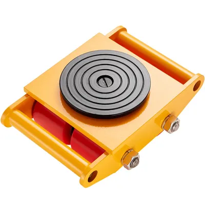 Obrázek produktu pro SucceBuy Machinery Skate Dolly – průmyslový přepravník s nosností 13 200 liber/6 tun, robustní přepravní vozík z uhlíkové oceli, 4Polyuretankolečka, otočná o 360°, protiskluzová krytka, vhodný pro sklady, dílny a továrny